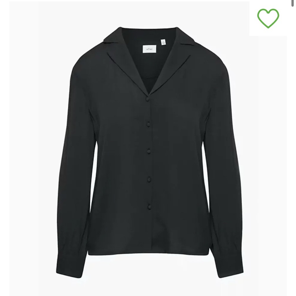 Aritzia Black Button-Up Blouse